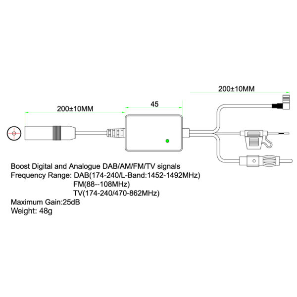 AMPIRE DAB1 MK2 DAB+ Antennensplitter/Antennenverteiler (für vorhandene passive Antennen) – Bild 3